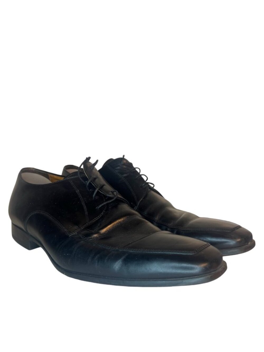 $700 Santoni Italian Leather Dress Shoes 8.5 Prichard Apron Toe Derby Oxford